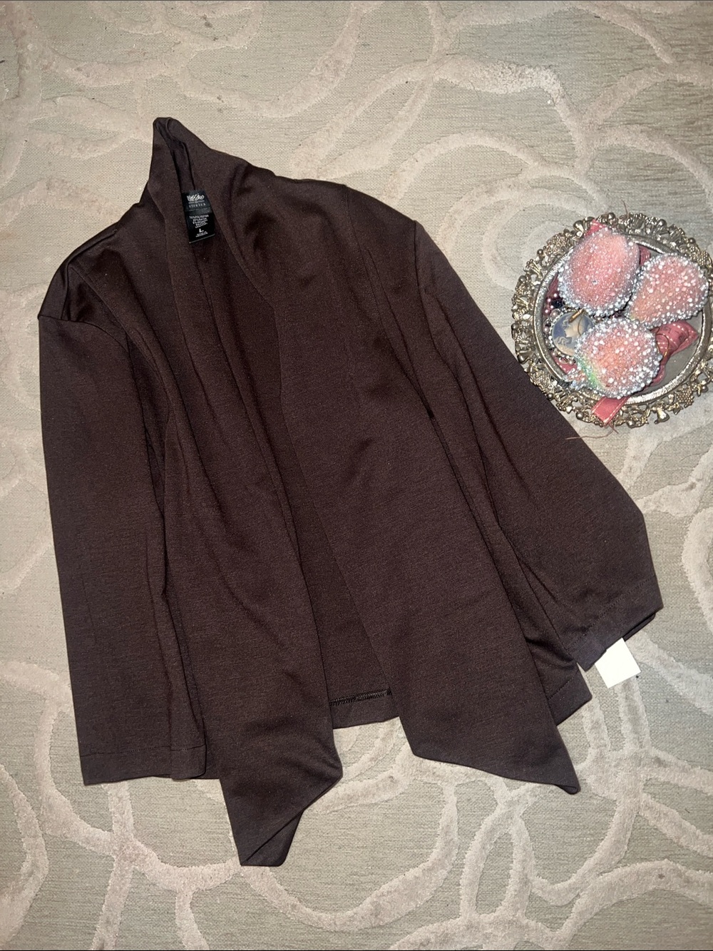 NWT🌷MOSSIMO🌷Brown polyester/rayon/Spandex long sleeve knit jacket